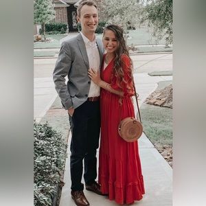 Red drawstring dress